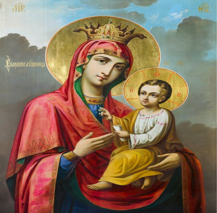 Orthodox Icon of the Mother of God Stock Illustration - Illustration of ...